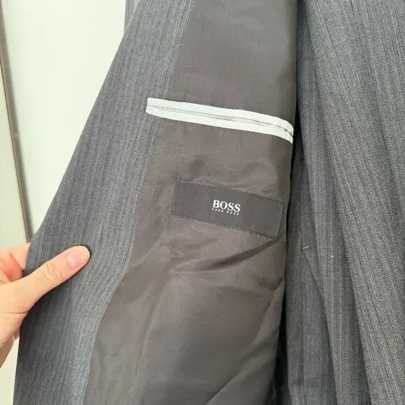 Boss Hugo Boss Men’s Charcoal Stripe Suit Set